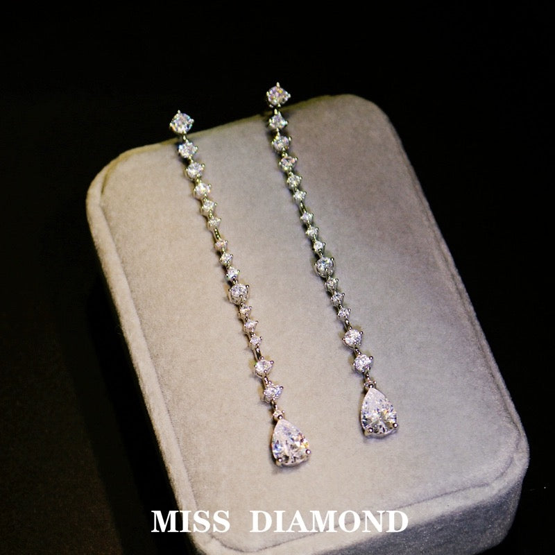 Crystal Linear Teardrop Earrings