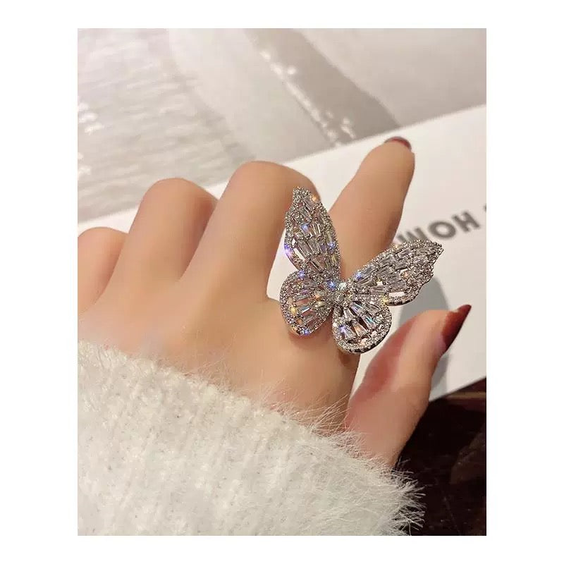 Crystal Butterfly Ring