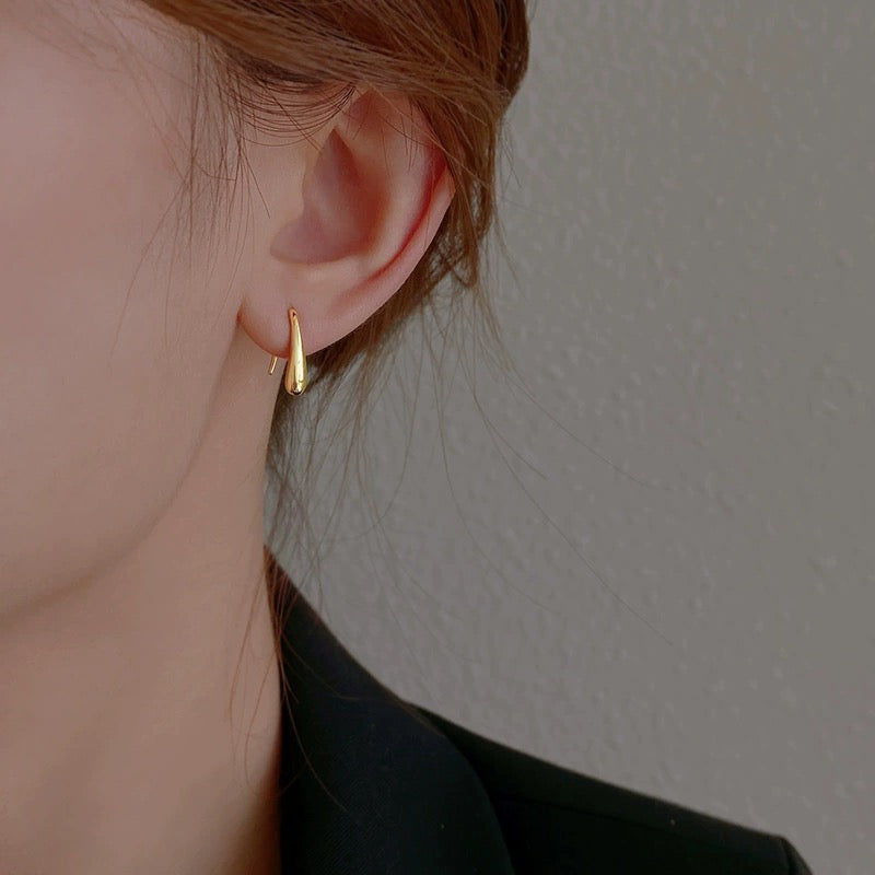 Silver Gold Teardrop Earrings