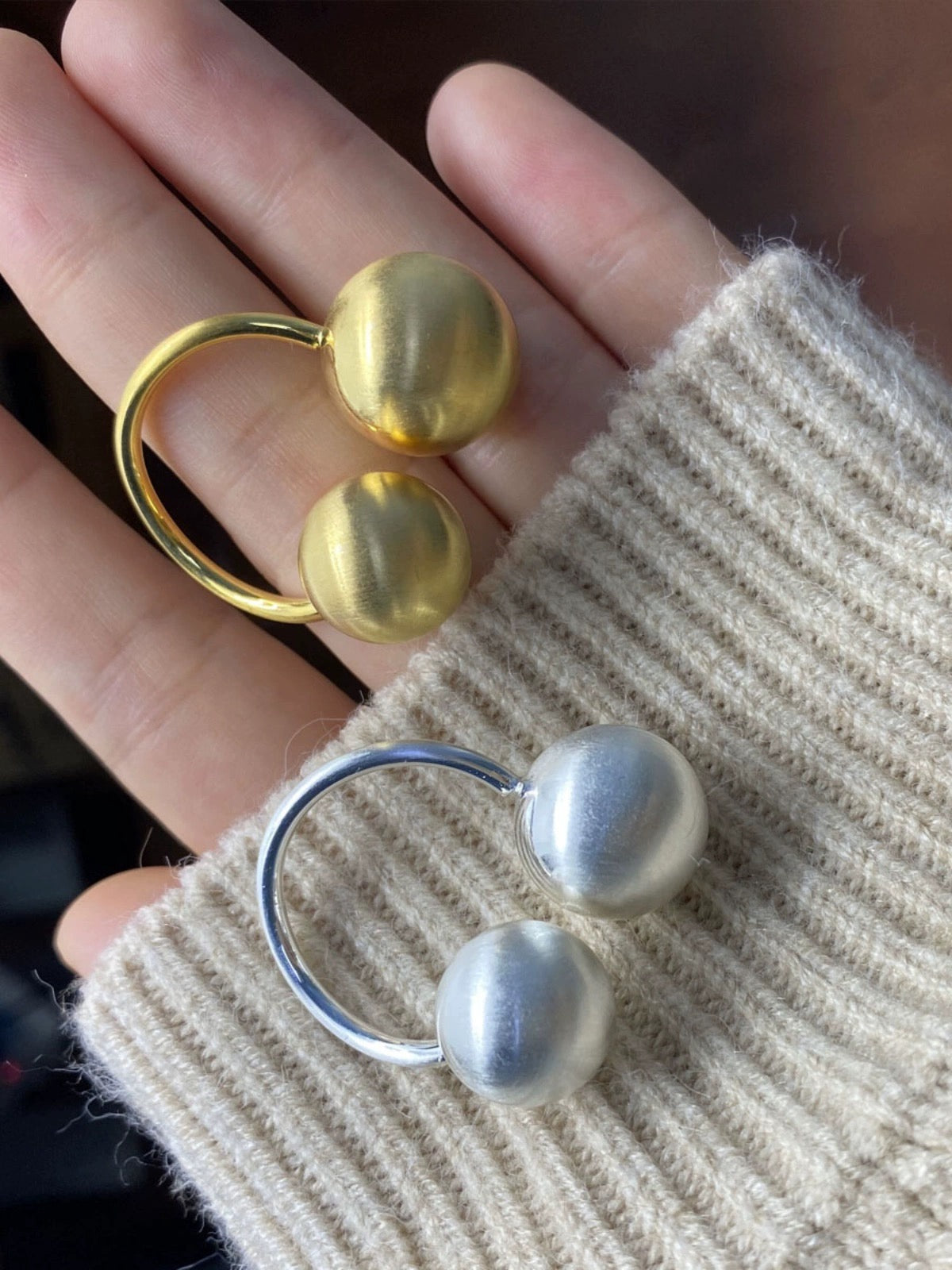 Silver Gold Double Palla Ring