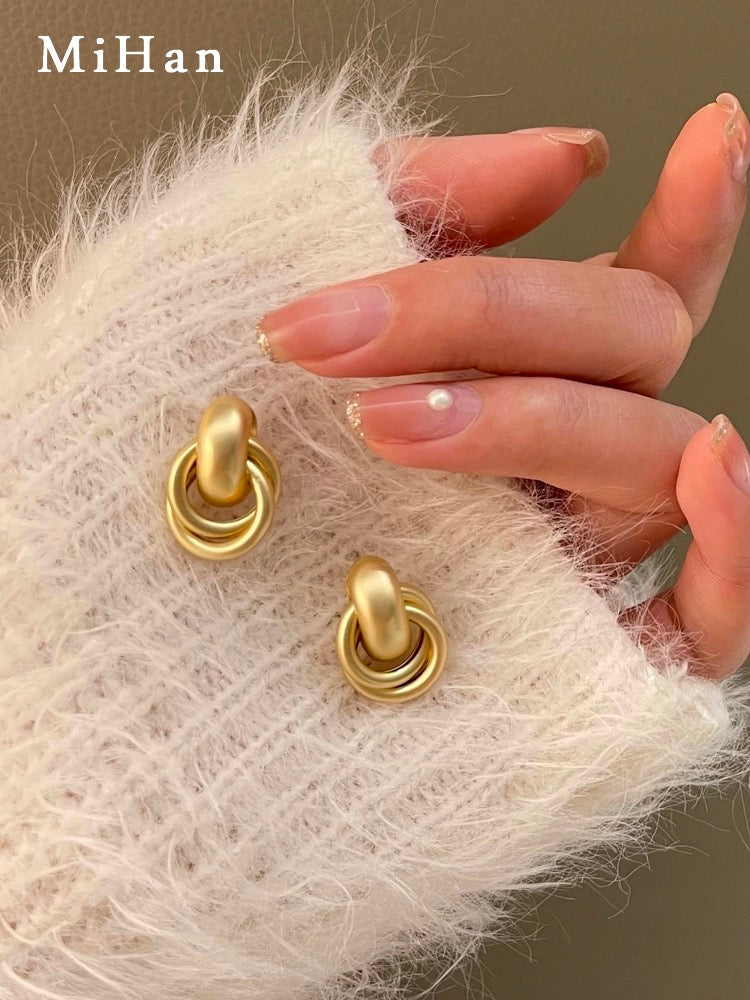 Gold Plated Dangle Knot Earrings