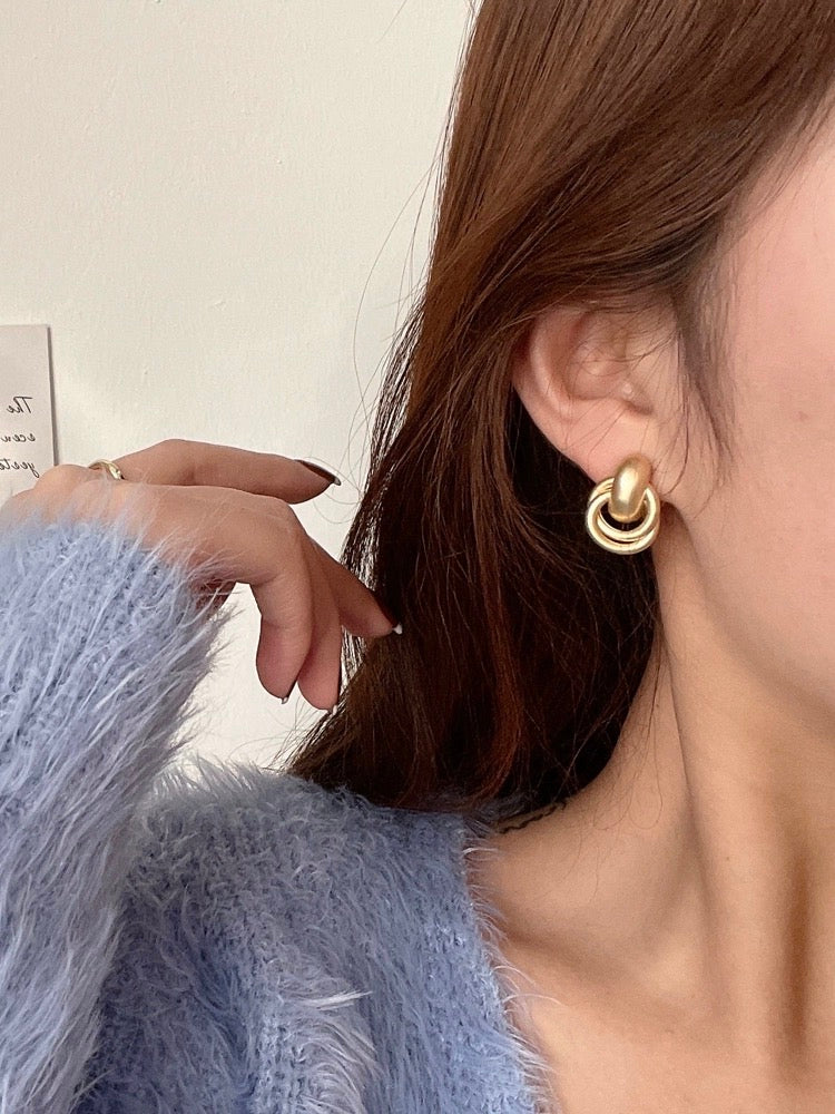 Gold Plated Dangle Knot Earrings