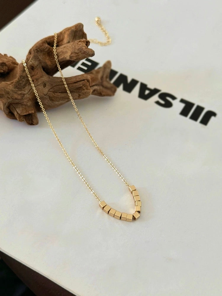 Gold Plated Stone And Strand Necklace