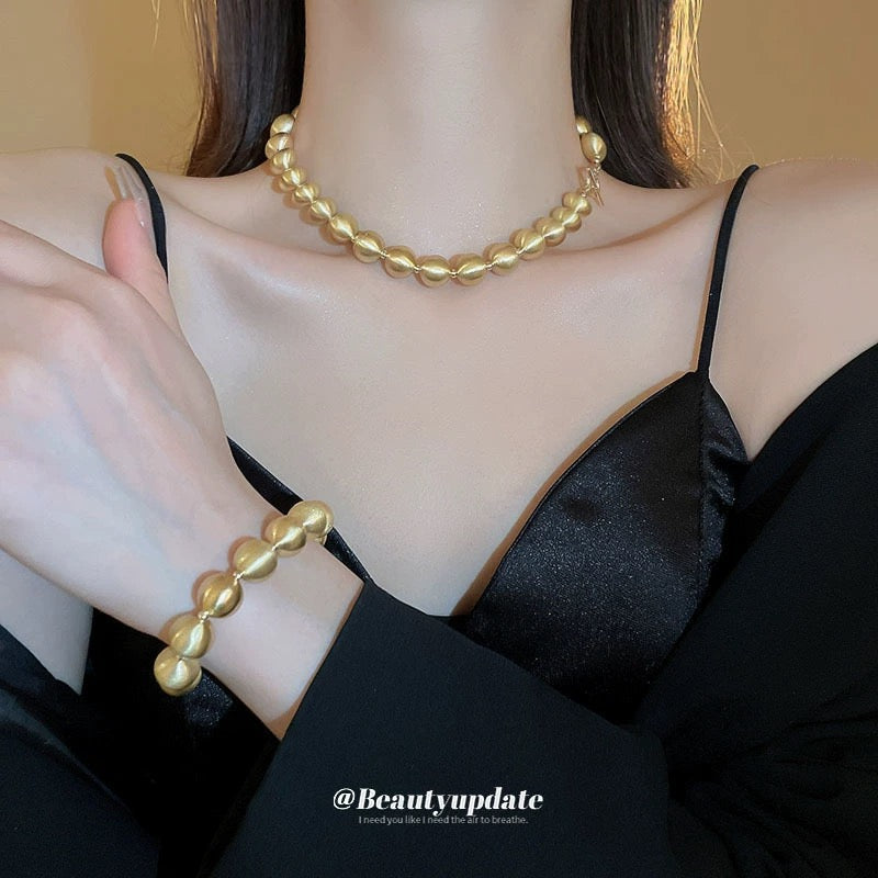 Gold Plated Pearl Necklace