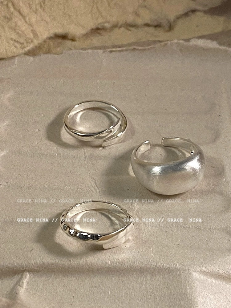 Silver Bold Ring Set