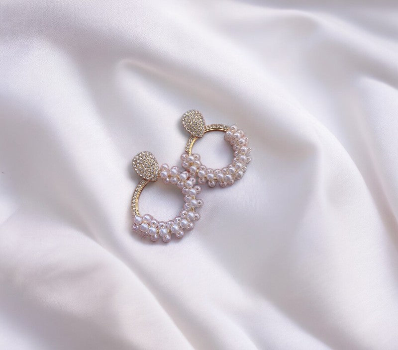 Venetian Pearl Hoop Earrings