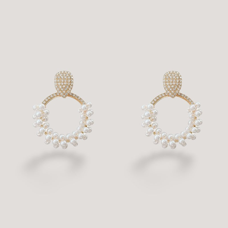 Venetian Pearl Hoop Earrings