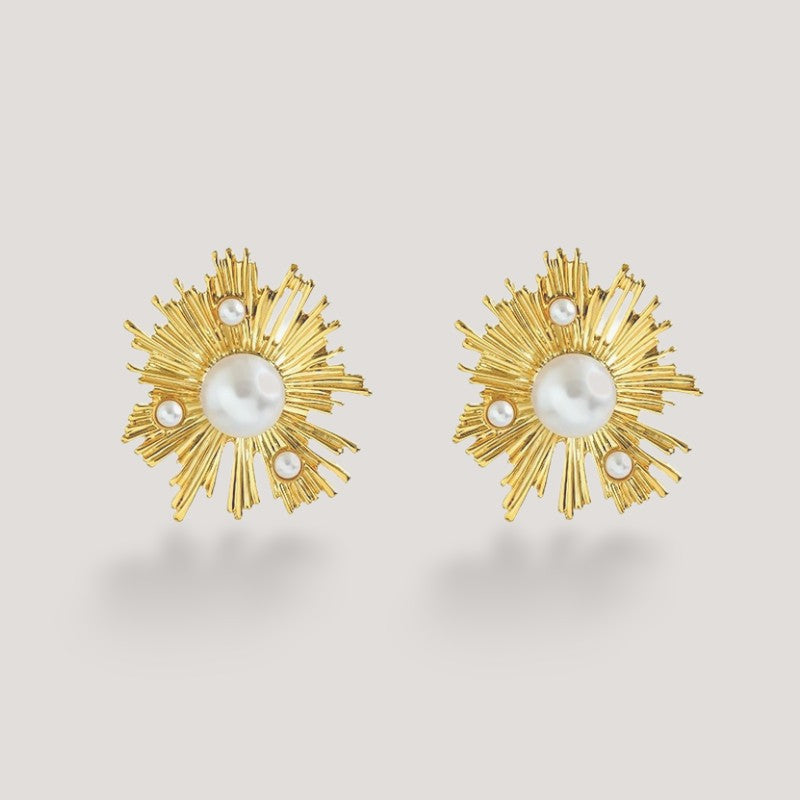 Venetian Pearl Soleil Stud Earrings