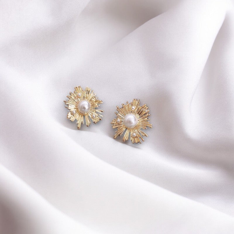 Venetian Pearl Soleil Stud Earrings