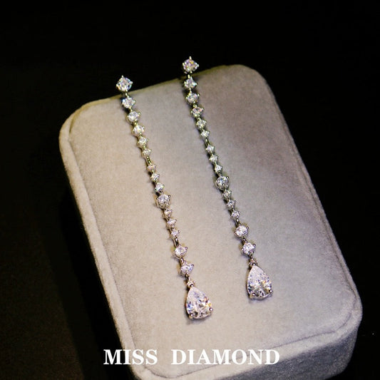 Crystal Linear Teardrop Earrings