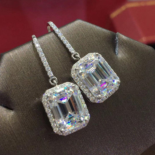 Crystal Square Drop Earrings