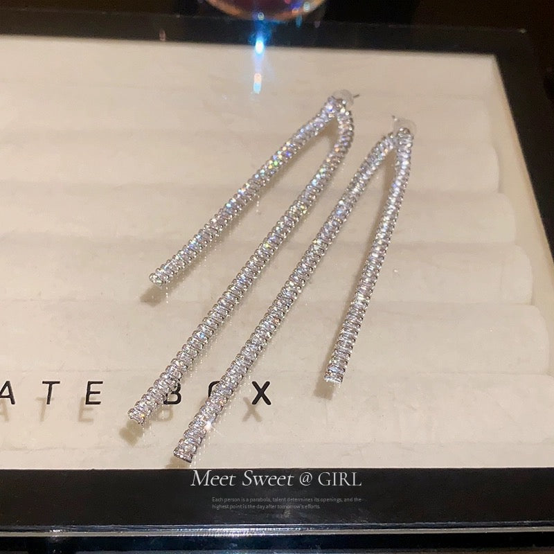 Crystal Double Linear Earrings