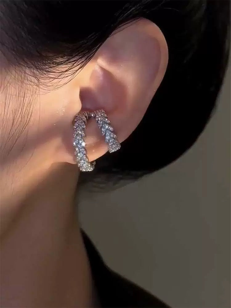 Layered Crystal Ear Cuffs