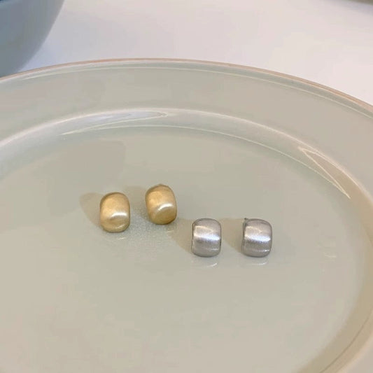 Silver Gold Stub Earrings