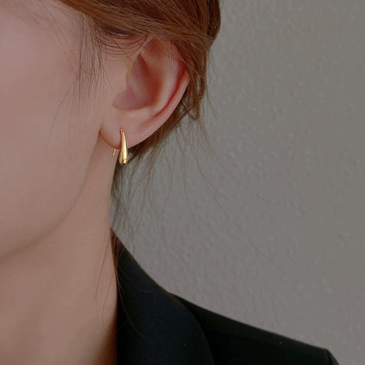 Silver Gold Teardrop Earrings