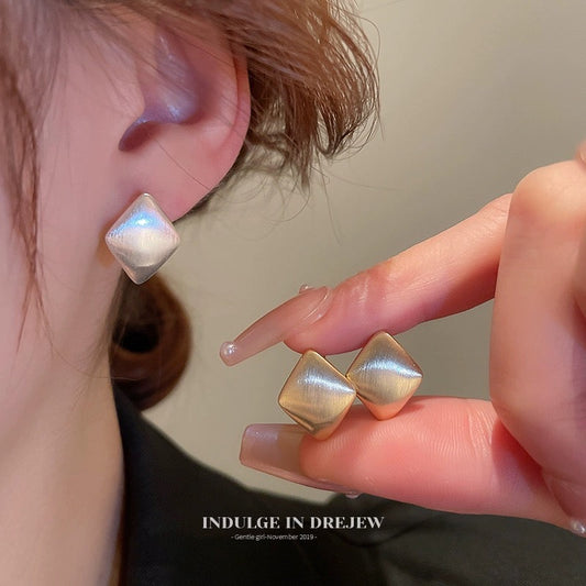 Silver Rhombus Shape Earrings