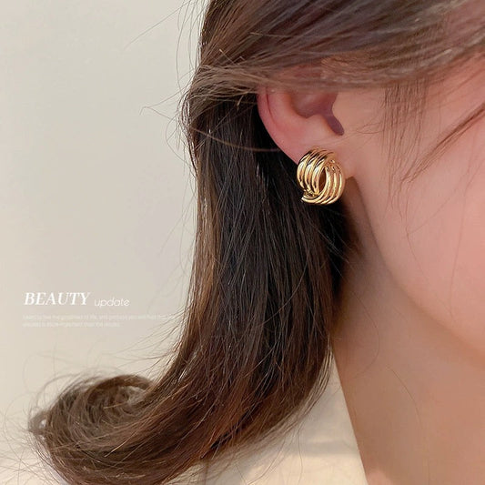 Sliver Gold Knot Earrings