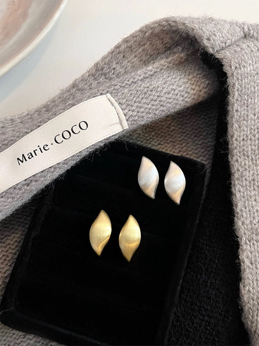 Silver Gold Foglia Earrings