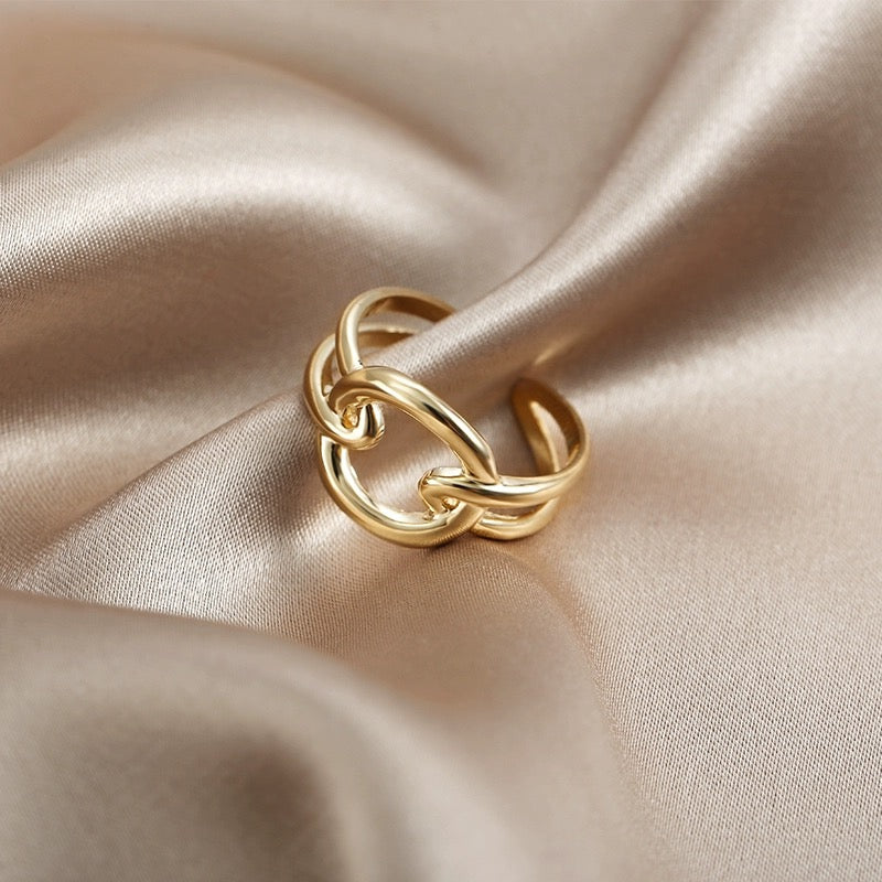 Silver Gold Buckle Ring