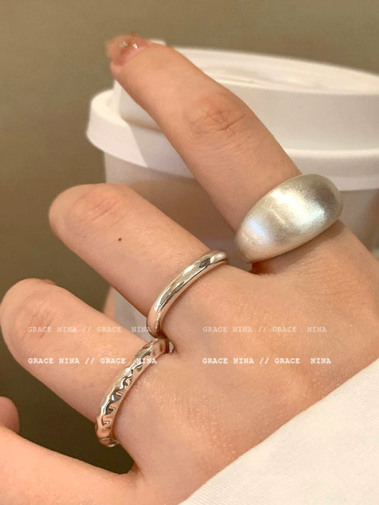 Silver Bold Ring Set