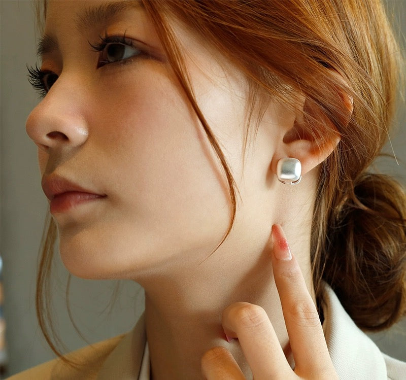 Silver Square Earrings