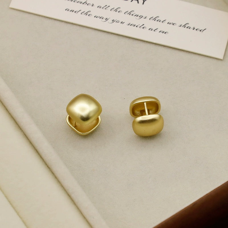 Matte Gold Square Earrings