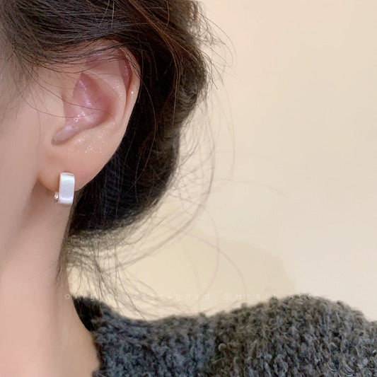 Silver Square Hoop Earrings