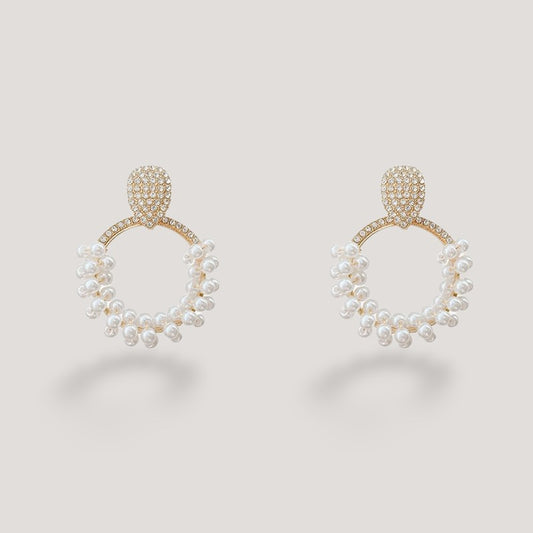 Venetian Pearl Hoop Earrings