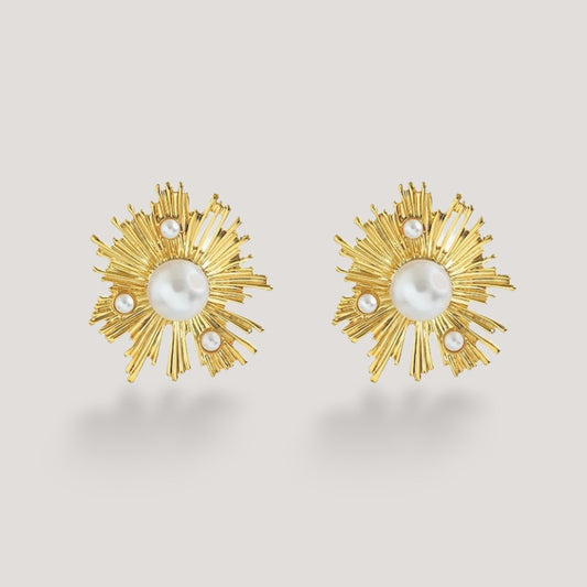 Venetian Pearl Soleil Stud Earrings