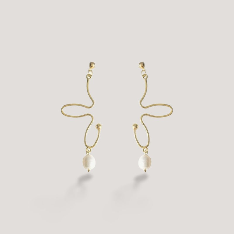 Venetian Pearl Half Flower Earrings