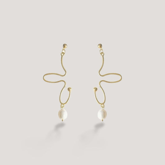 Venetian Pearl Half Flower Earrings